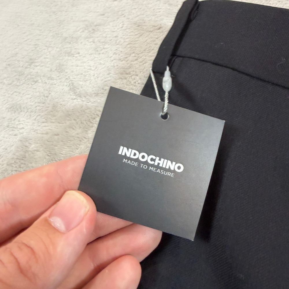 NEW Indochino Mens 38x30 Black Wool Flat Front Straight Leg Dress Pants SOHO 25 - Picture 5 of 14